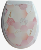 Сиденье д/унитаза белое Розовая абстракция /Еврокомфорт