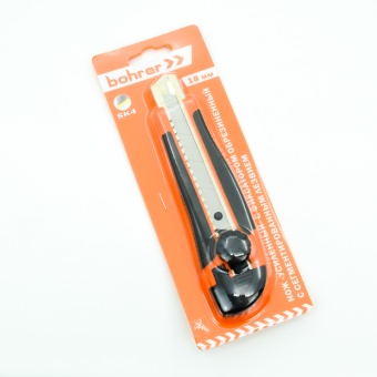 Нож Bohrer 18 мм пластик/метал, прорезин. винтовой /4690636114057 СУПЕРЦЕНА