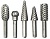 Набор борфрез по дереву HeadRock D.хвост.- 6.3мм L-55мм (5 шт.) /4673768180466